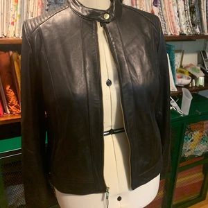 NWT Coke Haan leather moto jacket women large/XL